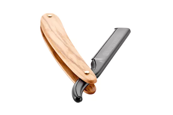 DOVO Shavette olive wood open