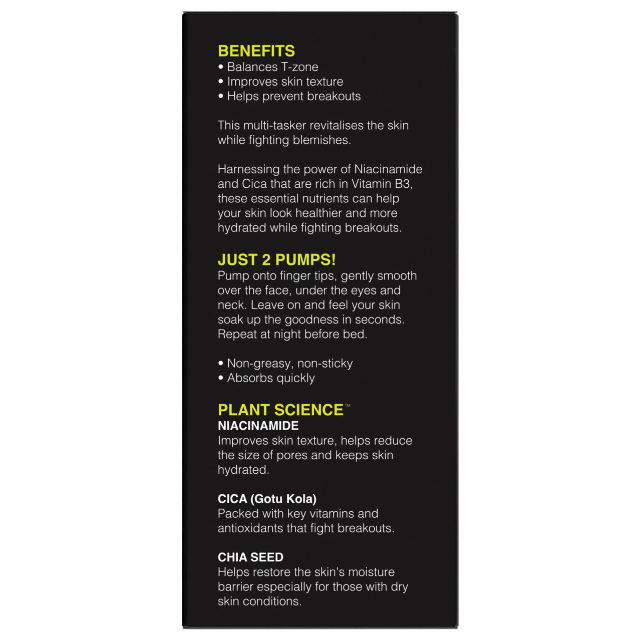 BARBER PRO Blemish Control Niacinamide 2% Face Serum side of box