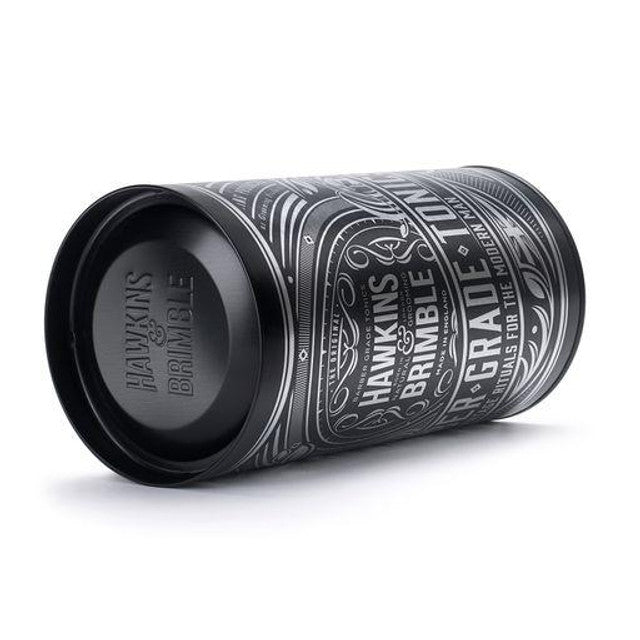 Hawkins and Brimble Shaving Gift Set Silver on its side