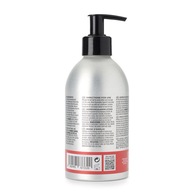 Hawkins and Brimble Revitalising Shampoo Eco Refillable 300ml rear of bottle