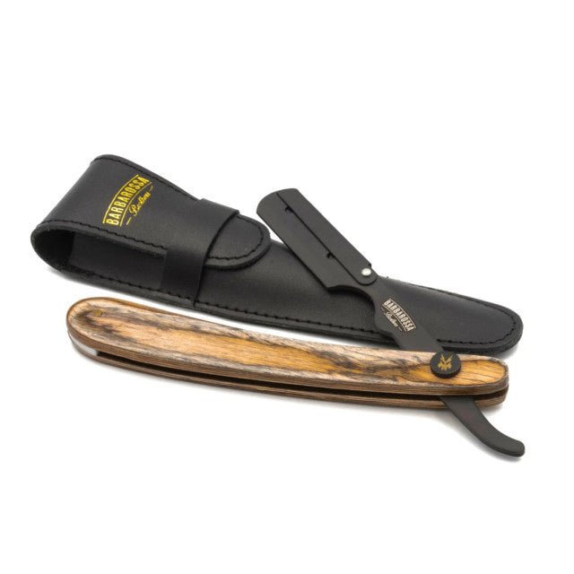 Barbarossa Brothers The Buccaneer Cut Throat Razor Brown Wood and case