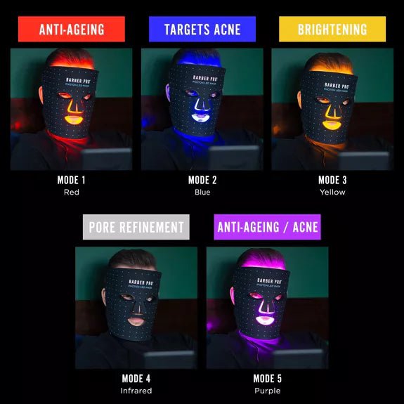 Barber Pro PHOTON LED Light Therapy Facial Mask benefits