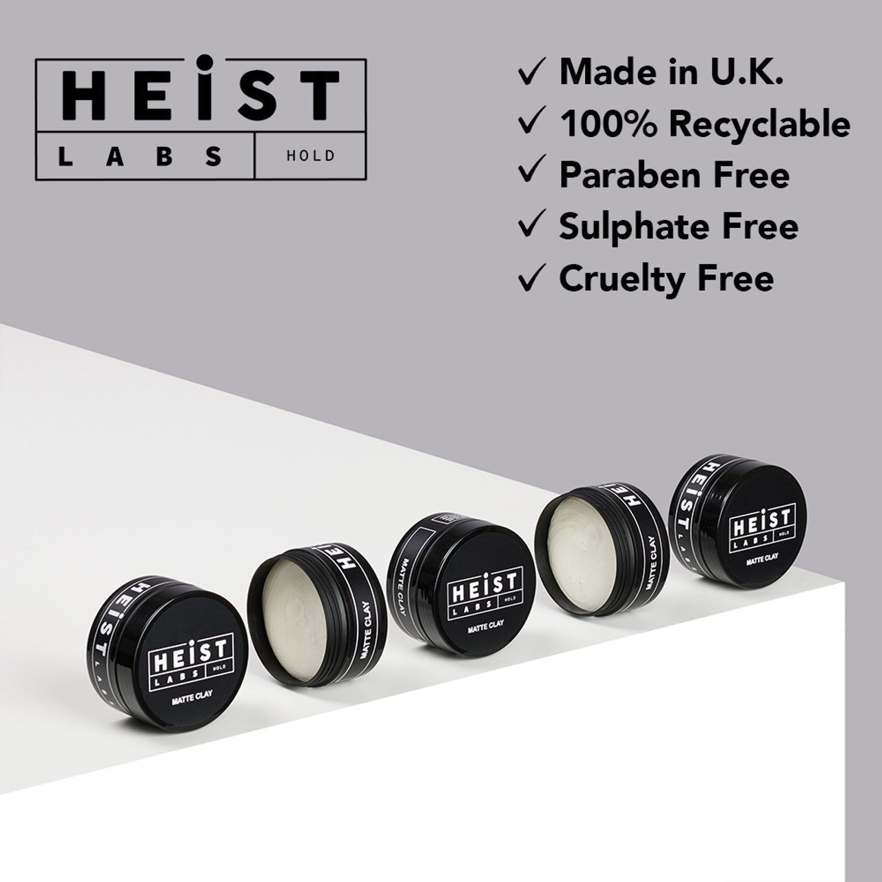 Matte Clay by Heist Labs - Strong Hold and Definition (100ml) ingredients