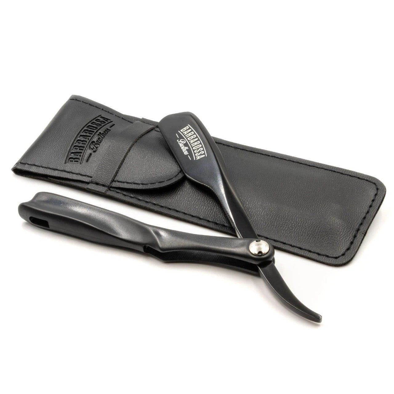 Barbarossa Brothers Japanese Kamisori Foldable Cut Throat Razor Black and case