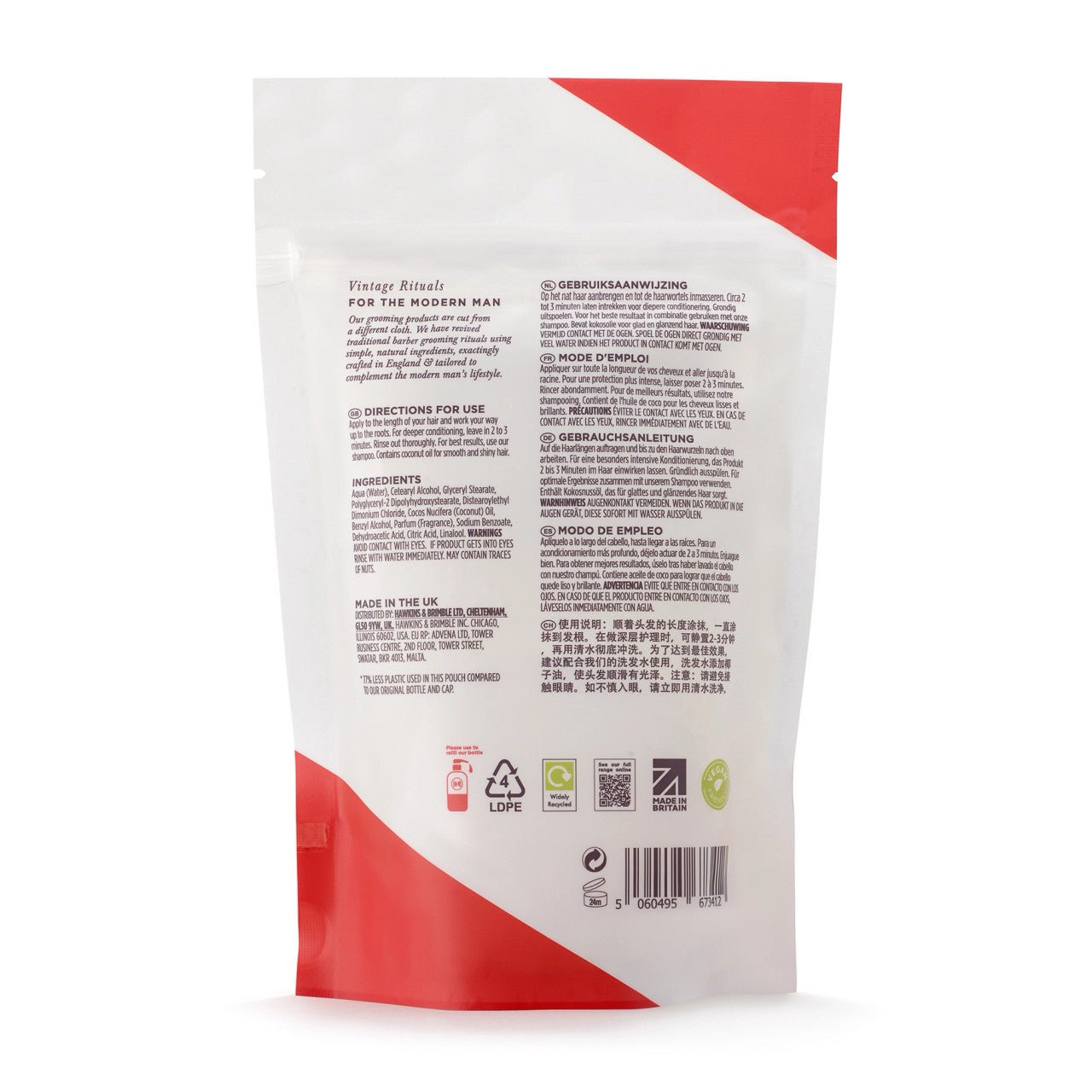 Hawkins and Brimble Nourishing Conditioner Pouch 300ml rear