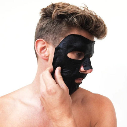 BARBER PRO HYDRATING Hyaluronic Acid Sheet Mask in use 