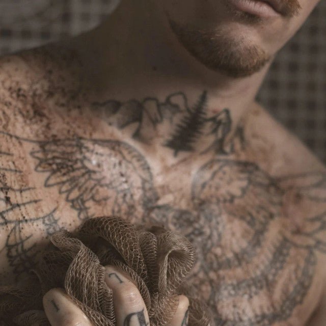 Apothecary 87 Body Scrub 450g in use on body