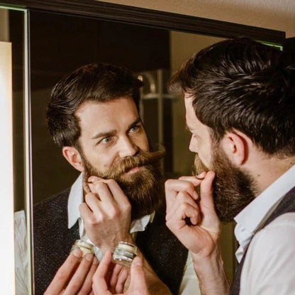 Apothecary 87 Moustache Wax in use 